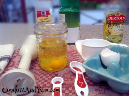 Add Mayo Ingredients to Mason Jar