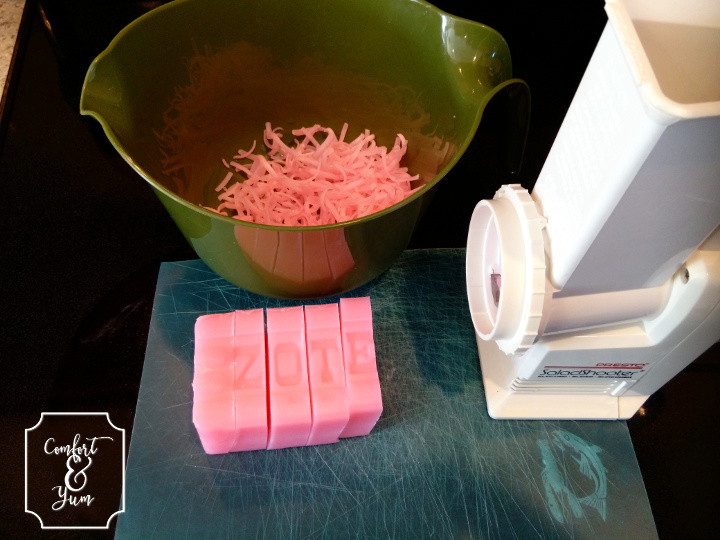 Shredding Zote Soap for Homemade Laundry Soap