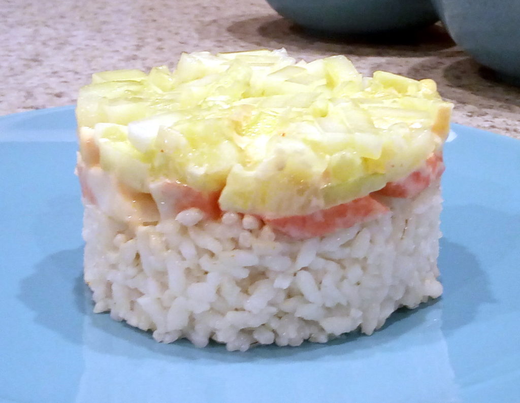 Sushi Stack Before the Sauce